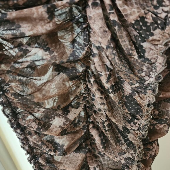 H:ours Midi Cocktail Shear Python Fabric with glove sleeves - Picture 4 of 6